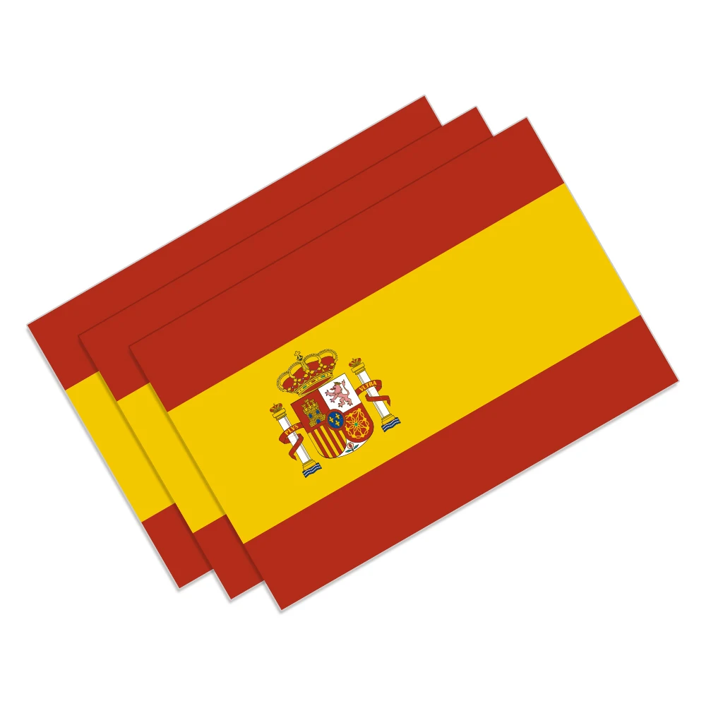 

3pcs Spanish Flag Car Stickers Auto Motorcycle Decoration PVC Sticker Waterproof Styling Decals Car Exterior Accessories