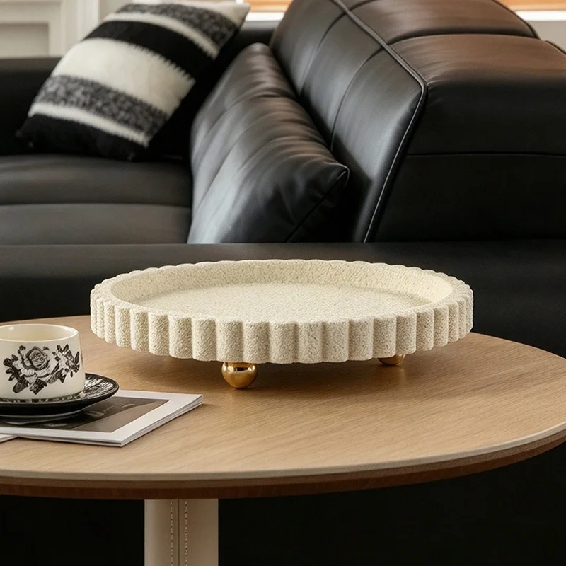 Simple Modern Stone Pattern Trays Aromatherapy Cosmetics Storage Trays European Portable Desktop Trays Indoor Home Decorations view 2