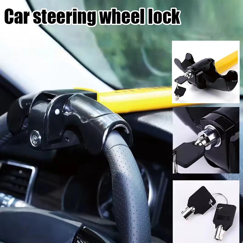 

Car Steering Wheel Lock Heavy Duty Stainless Lock Universal Anti-theft Car/Van Security Rotary Enhance Automobile Security