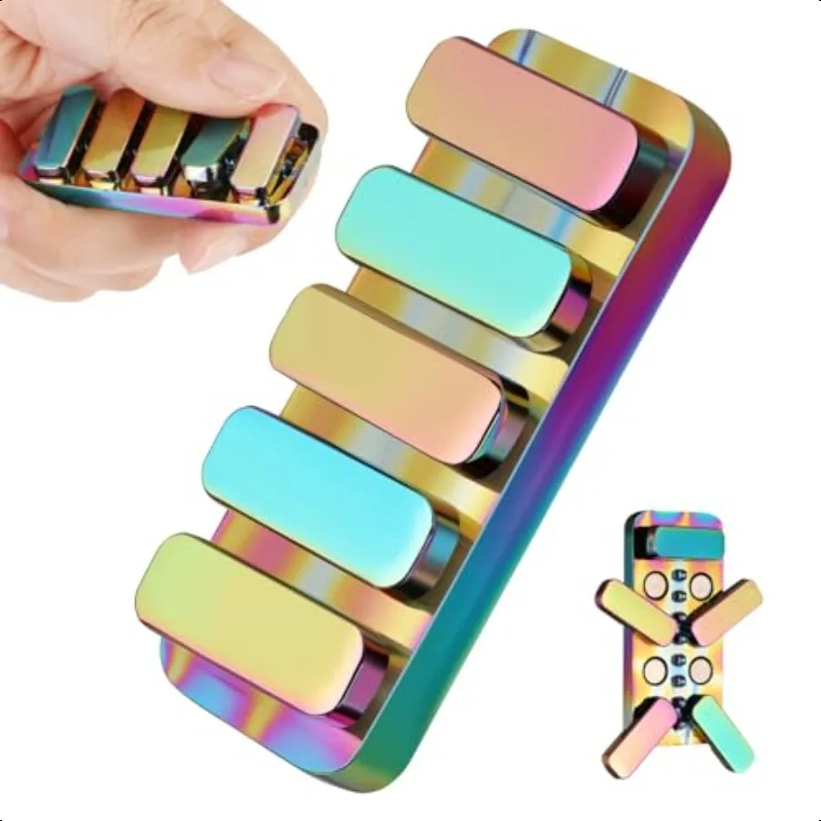 Zappelspielzeug für Erwachsene, Metall-Fidget-Slider, EDC, magnetischer, haptischer Fidget-Clicker mit 3 Geräuschstufen, laut, leiser, leiser Fidge für Erwachsene