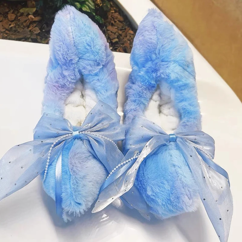 Set di coltelli morbidi per pattinaggio di figura Arcobaleno Rosa Fiocco blu Bambini Pattinaggio di figura per adulti Peluche assorbente d'acqua