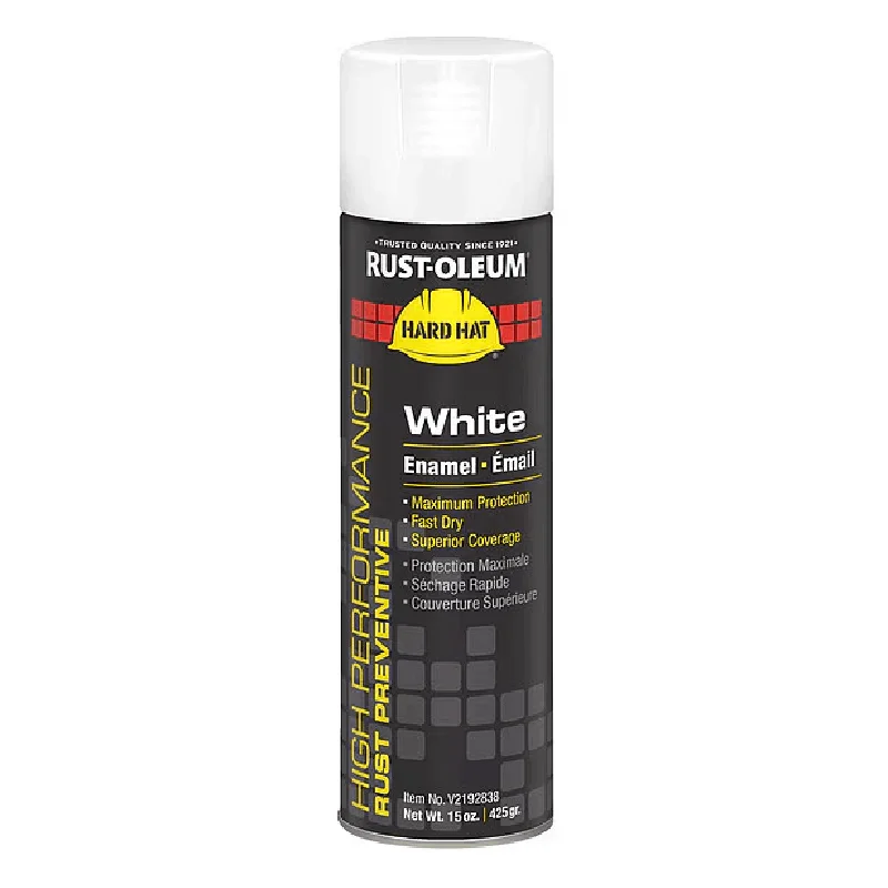 

Rust Preventative Spray Paint, White, Gloss, Solvent, 15 oz