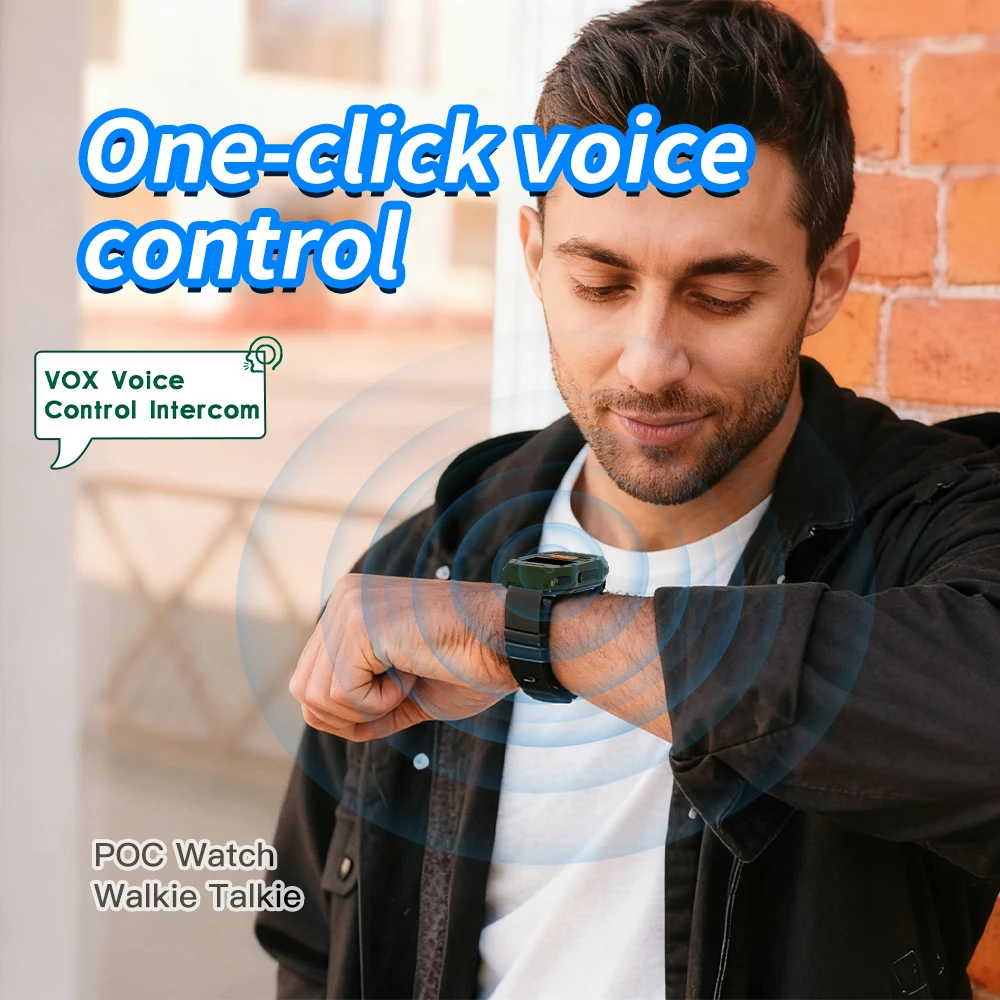 1pc tetocom u1 relógio inteligente walkie talkie conjunto ai intellint cancelamento de ruído 4g cartão sim poc relógio rádio trabalho 4g rádio portátil wr