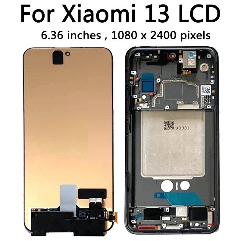 Super AMOLED For Xiaomi 13 13 Pro 2210132G 2210132C LCD Touch Screen Digitizer For Mi 13 13 Pro 2211133C 2211133G LCD Frame