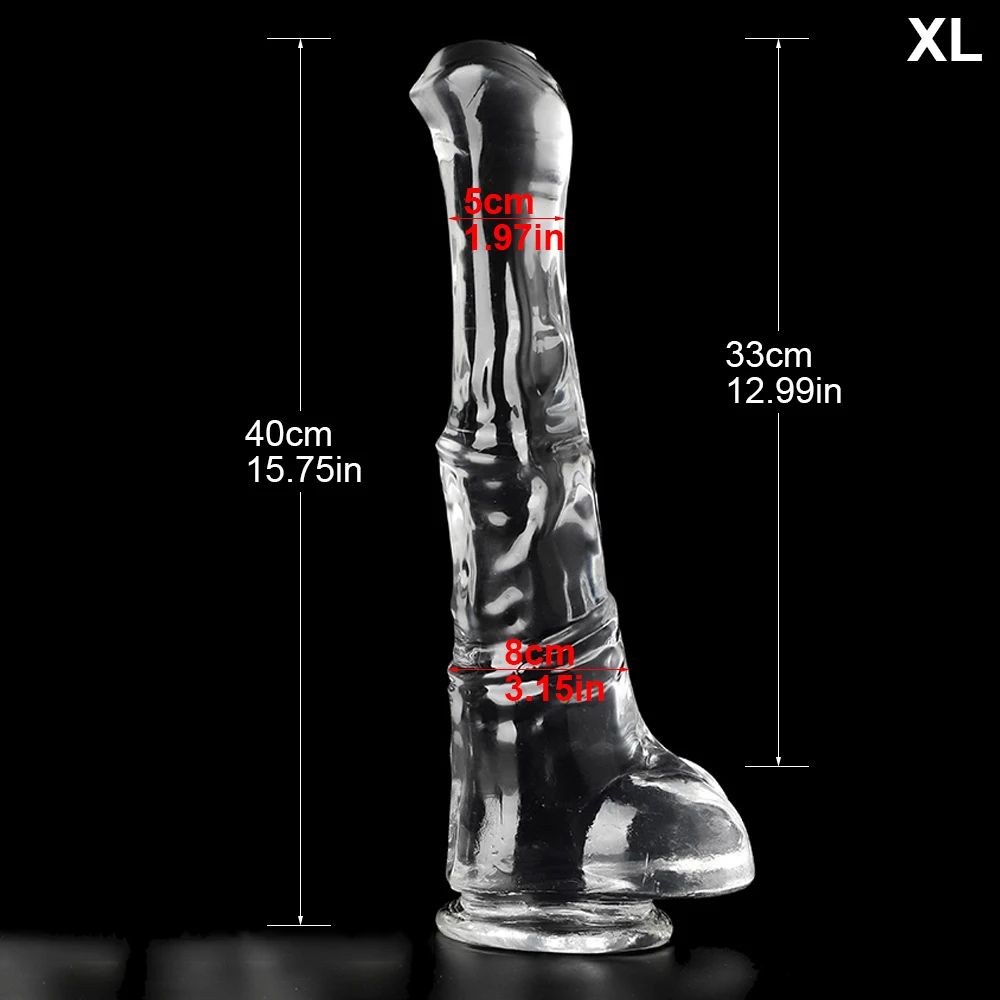 XXL Realistic Animal Dildo Big Horse Penis Transparent Suction Cup Dick Soft Jelly Anal Sex Toys For Women Vagina Orgasm Sexshop