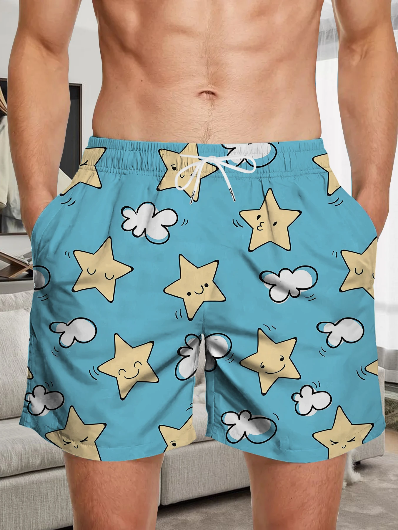 

Novelty Full Digital Print Shorts Men Summer Beach Vacation Quick Dry Trousers