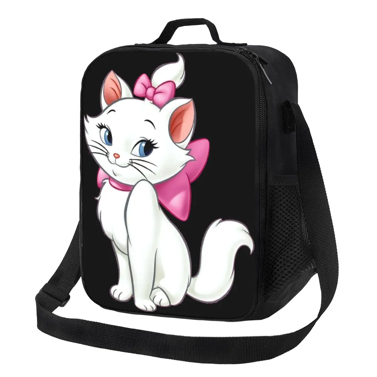 

Изолированная сумка-тоут для обеда с рисунком кота Мари для женщин, многоразовый термохолодильник, коробка для бенто для еды, работы, школы, путешествий