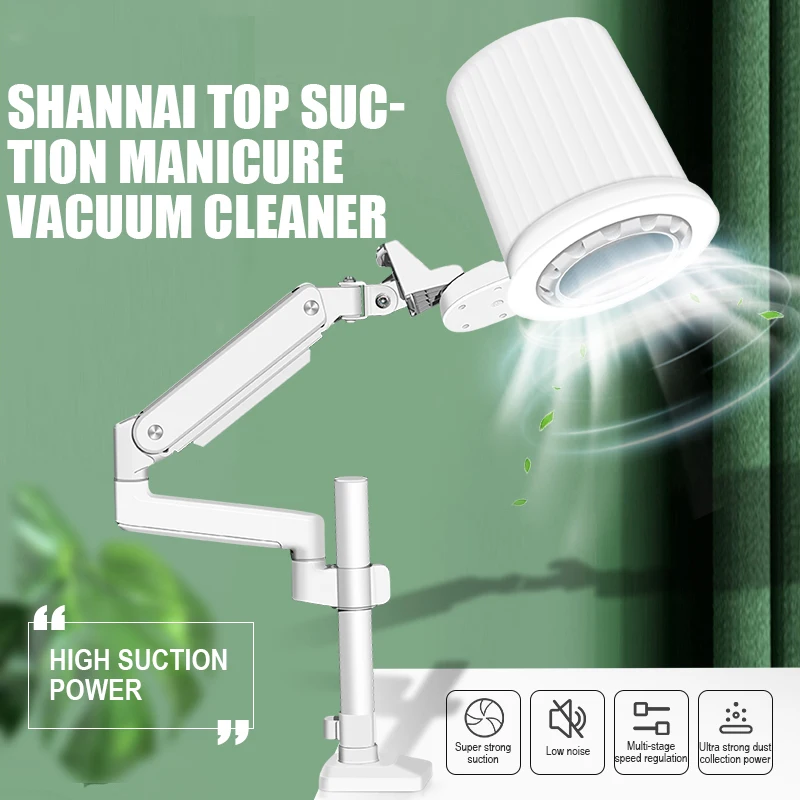 STLFNew Design Top Suction Desktop Nail Art Vacuum Cleaner Professional Pedicure Nail Dust Collector for Nail Salon