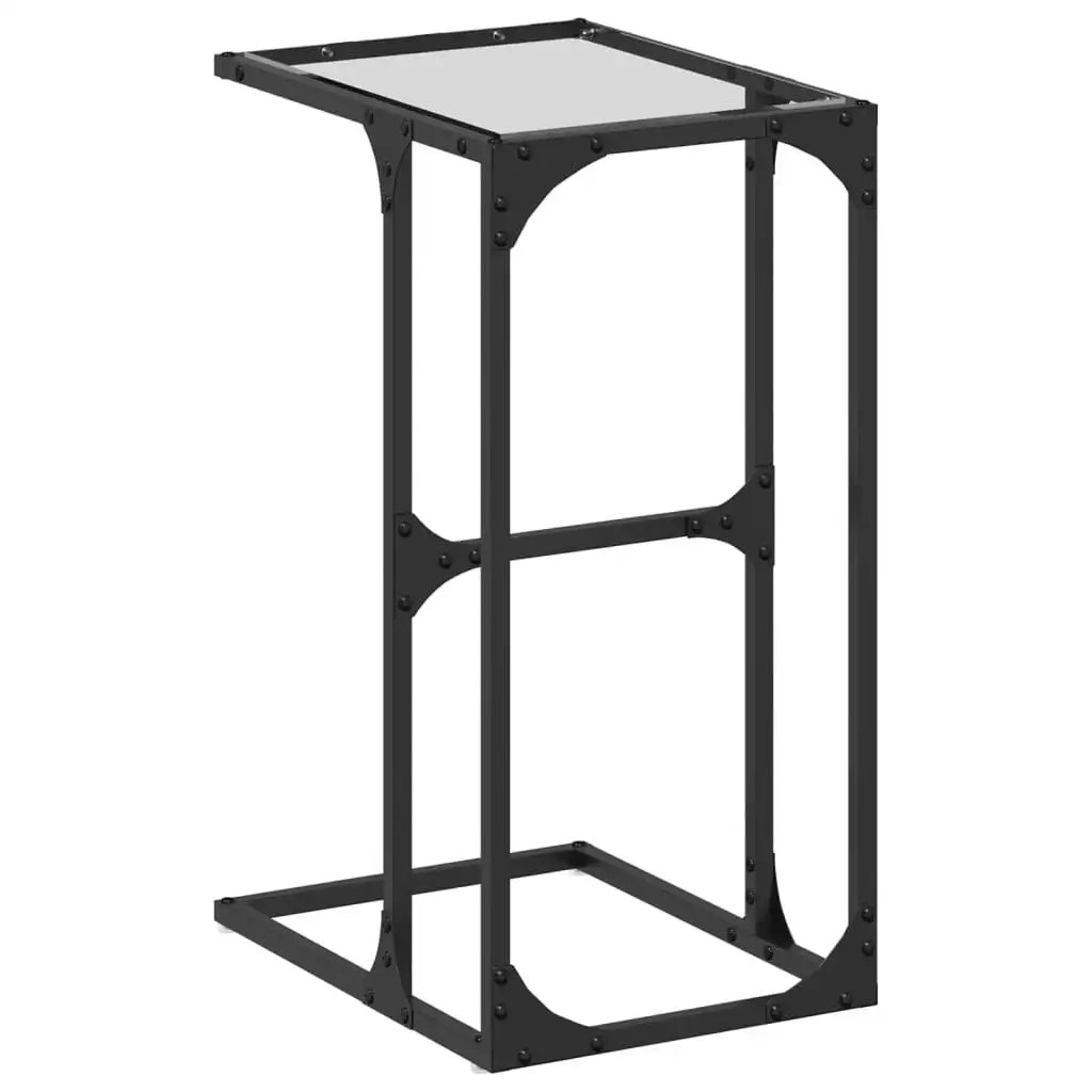 vidaXL Table console en verre trempé transparent avec structure en acier 40x30x61,5 cm, table d'appoint étroite et fine, assemblage DIY, anti-basculement, meuble de hall