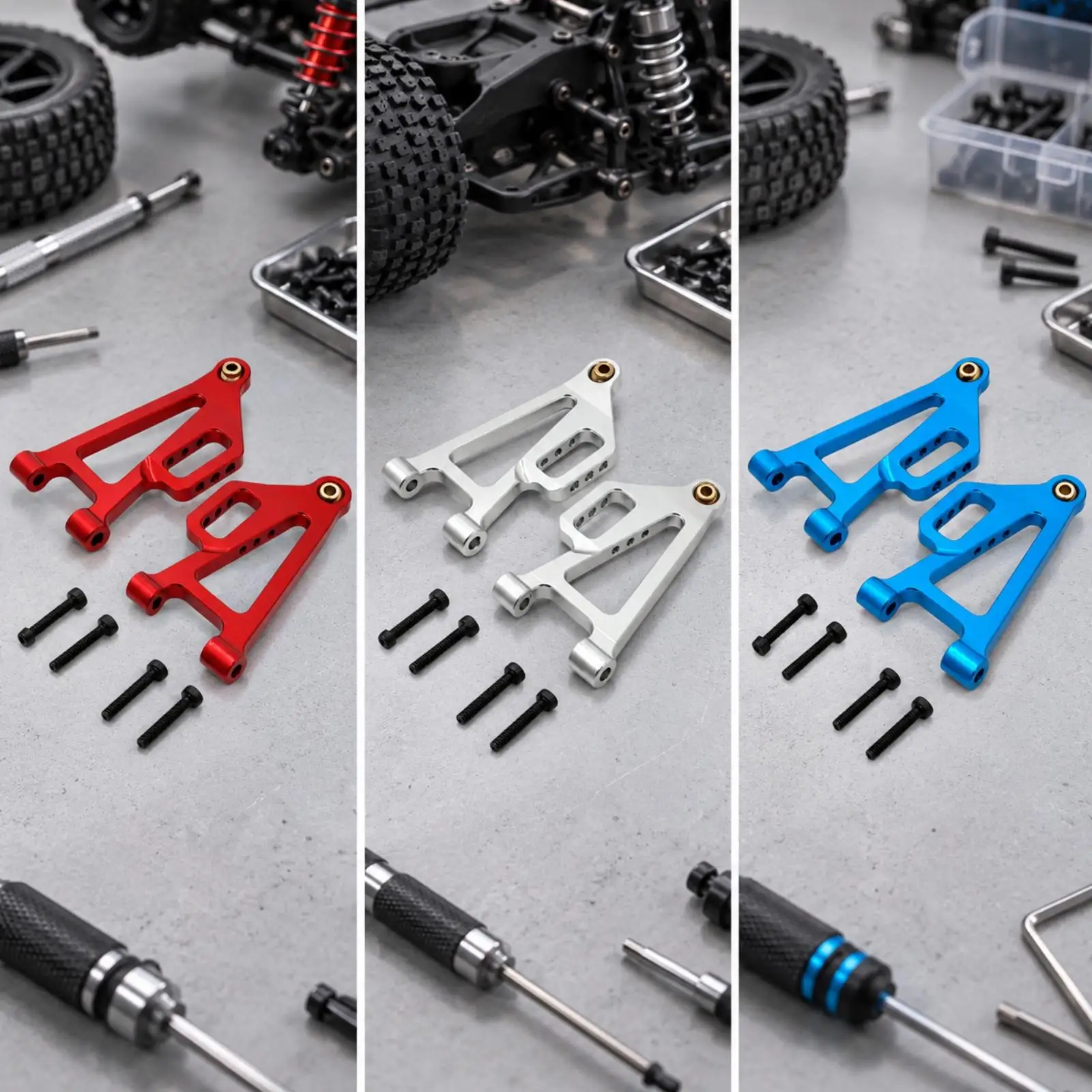 1 14 RC Car Front Lower Arm Set 6061 Aluminum Hanging Arms Upgrade for Hobbyist Builds Stable Wheel Alignment Parts