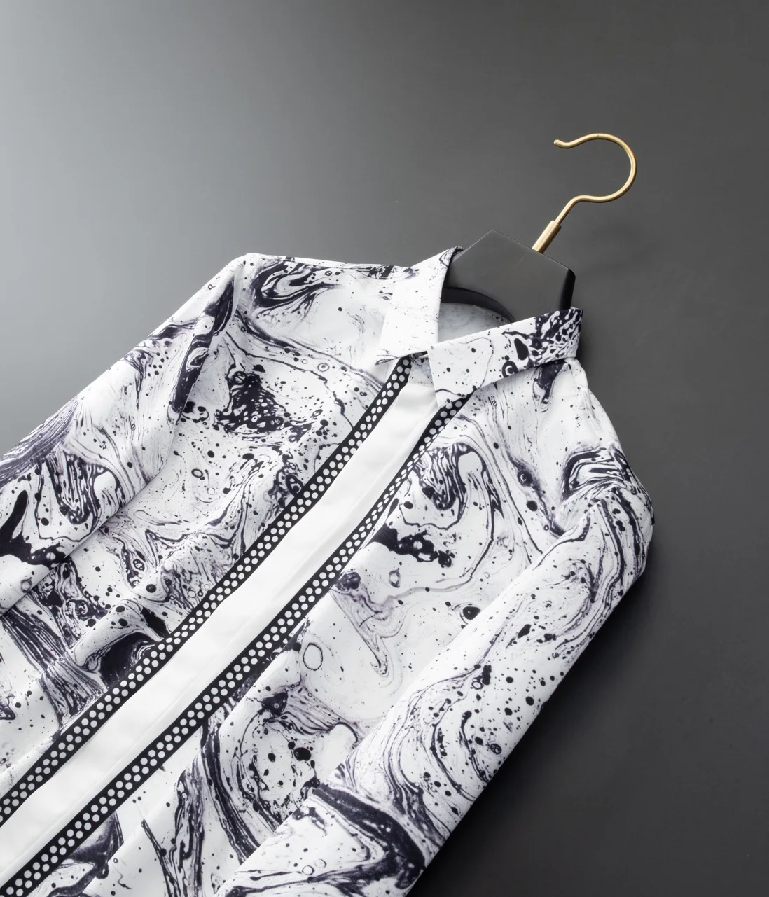 قمصان الطباعة الفاخرة للرجال طويلة الأكمام الأعمال الاجتماعية قمصان سليم صالح عادية الاجتماعية حفلة سهرة بلوزة قميص أوم