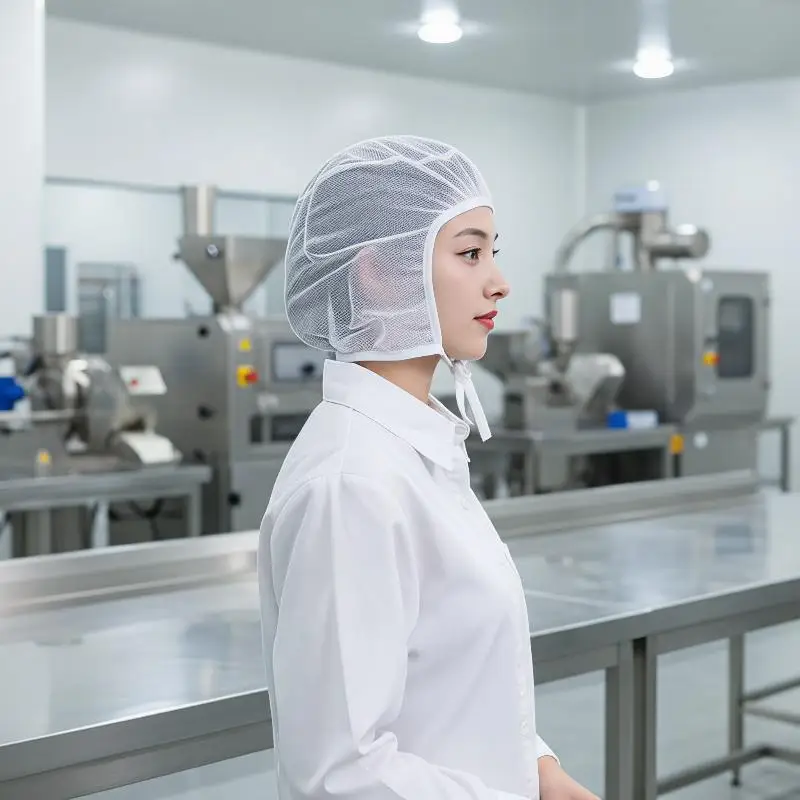 Breathable Mesh Work Cap Adjustable Strap Washable Soft Fabric Perfect for Catering Bakery Shop Frontline Workers