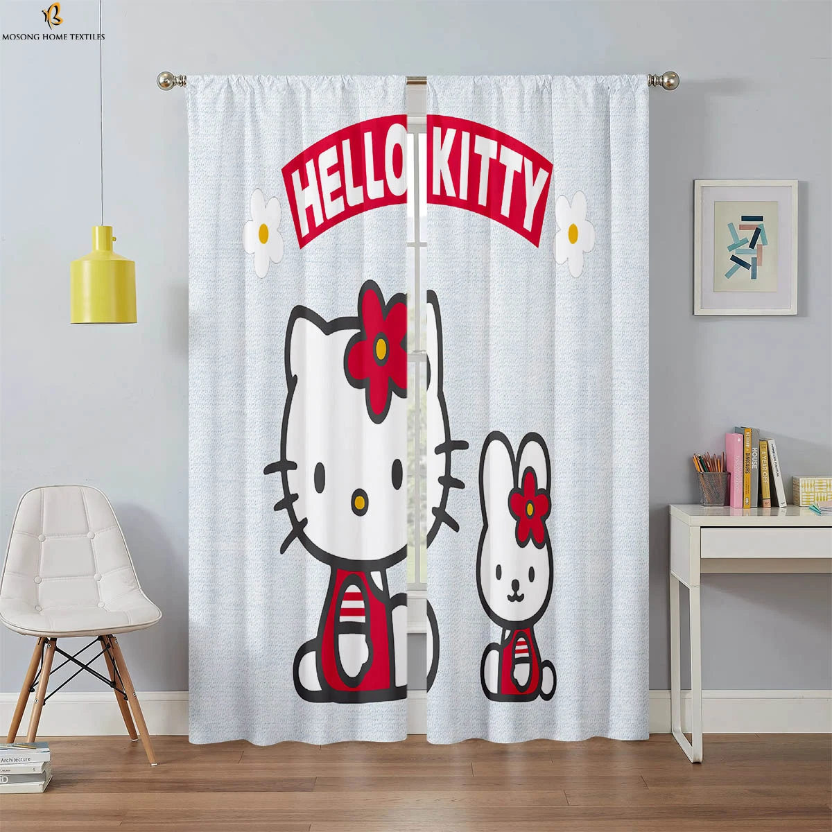 2 Pieces Of Animation Cartoon Cute Printed Curtains For Living Room Study Room Children's Room Window Decoration Curtains