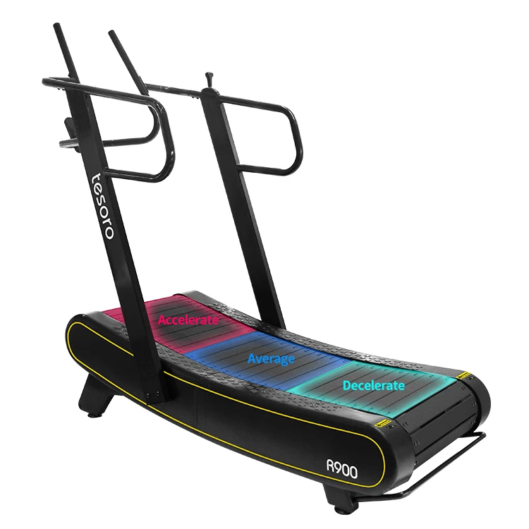 air runner self-powered non-motorized body strong manual commercial use home fitness curved treadmill in gym equipment