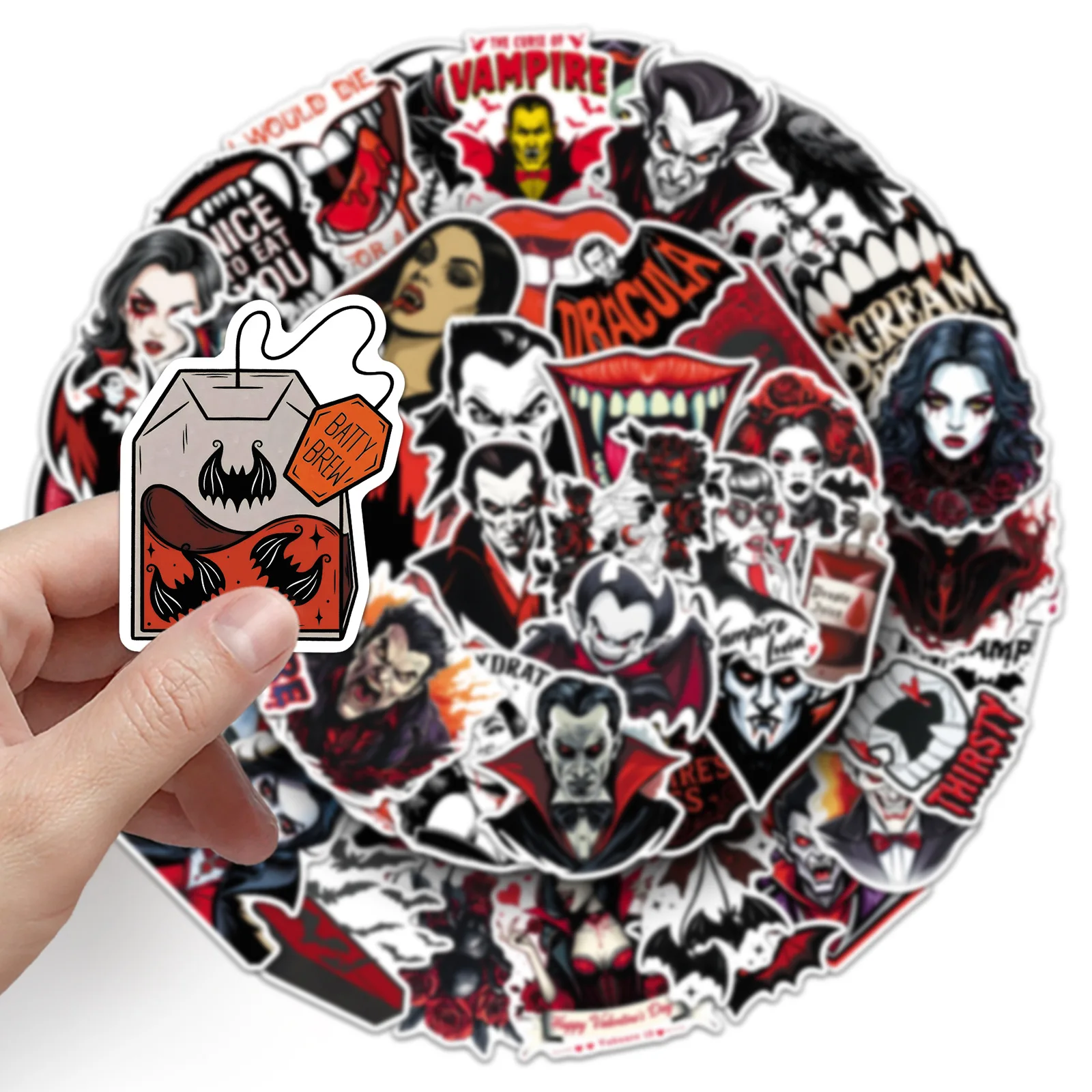 30/50PCS Waterproof Vampire Halloween Graffiti Stickers for DIY Decoration on Luggage Computer Guitar Helmet Notebook