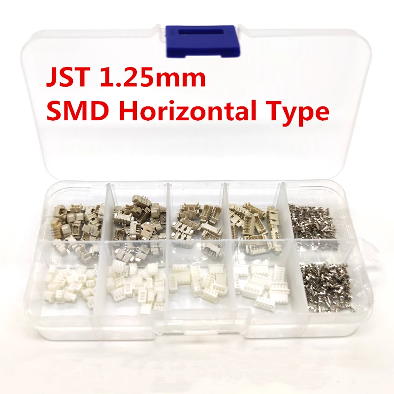 60Set/Box JST 1.25Mm Pitch SMD Konektor Tipe Horizontal 2P/3P/4P/5Pin Terminal/Housing/Pin Kit Konektor Header
