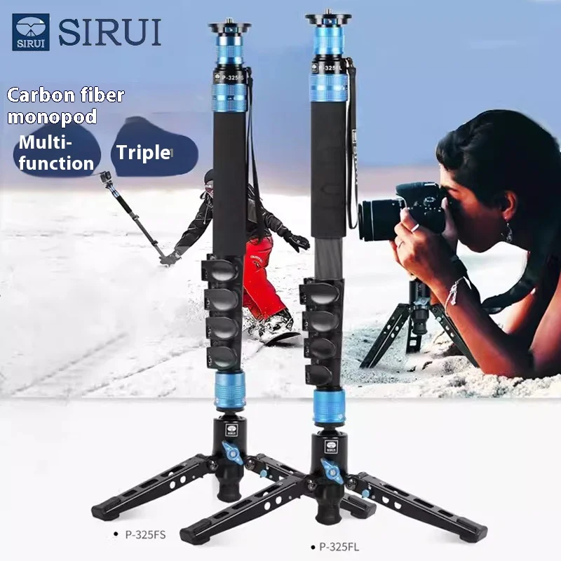 Sirui P-325FL P-325FS Monopod Professional Carbon Fiber Portable Tripod 5 Section Carrying Bag Max Loading 10kg