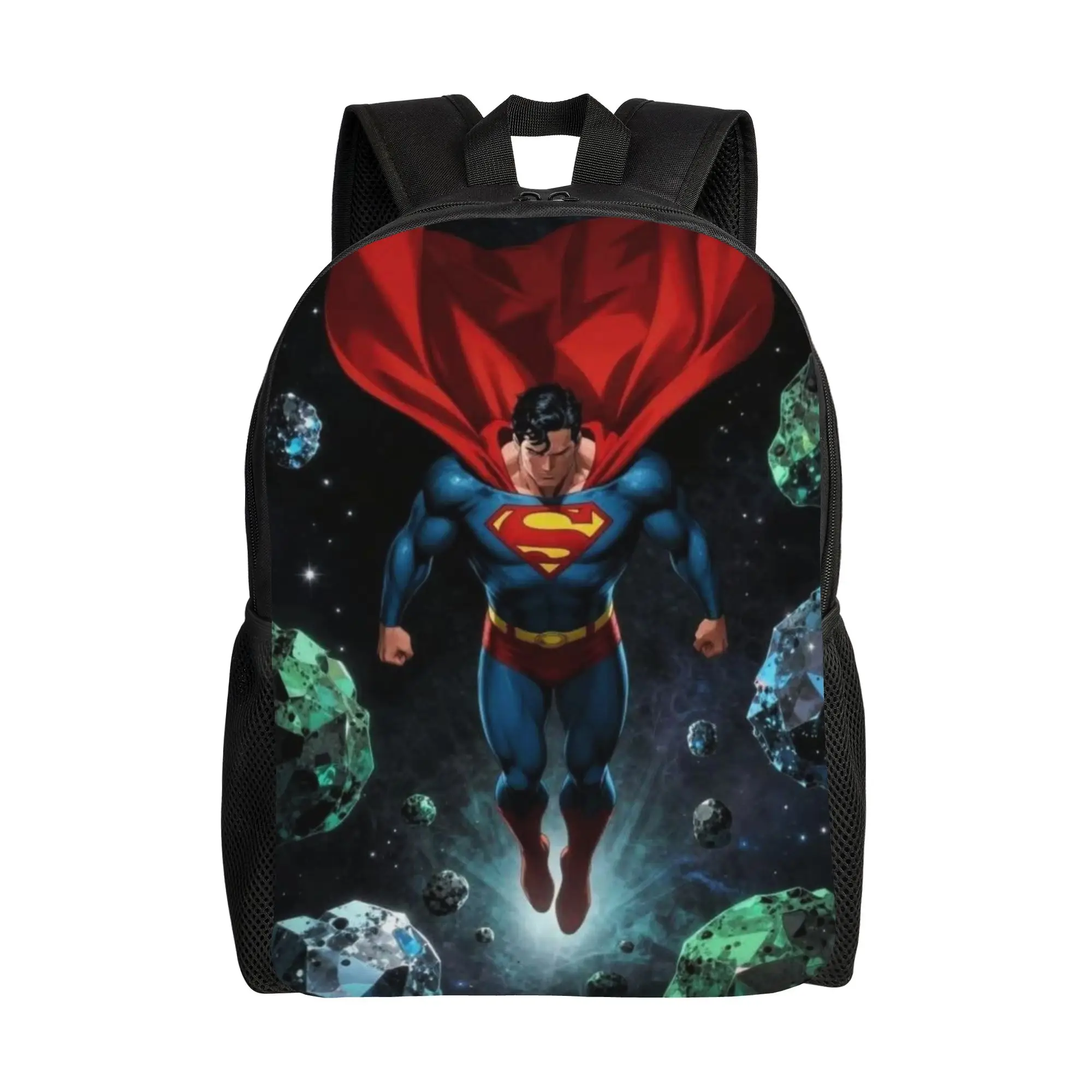 Handbag Back to school season Superman Floating In Outer Space  Good Quality Backpack