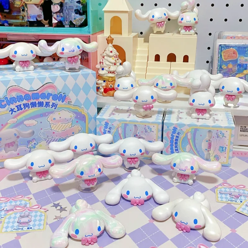 Sanrio Cinnamoroll Lazy Series Cute Collectible Mini Figurine Desk Decoration Items Room Decorations Exquisite Popular Dolls view 2