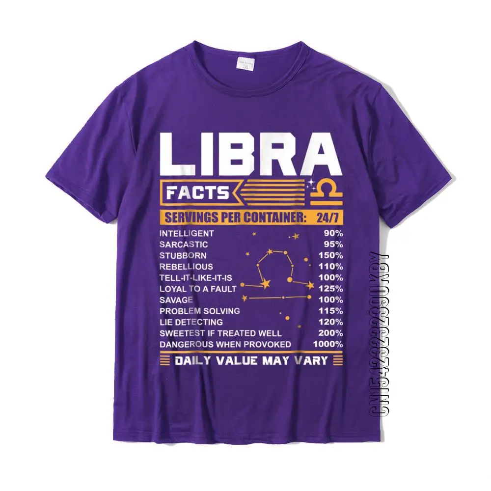 Libra Birthday Gifts Libra Facts Funny T-Shirt Casual Cotton Young Tees Normal Designer Tshirts