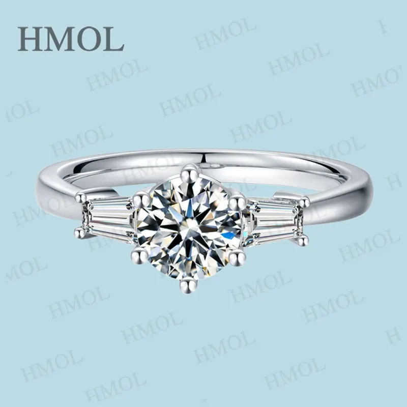 Moissanite Round Cut VVS1 Wedding Ring 925 Silver Engagement Ring High Quality Diamond Bridal Jewelry for Women