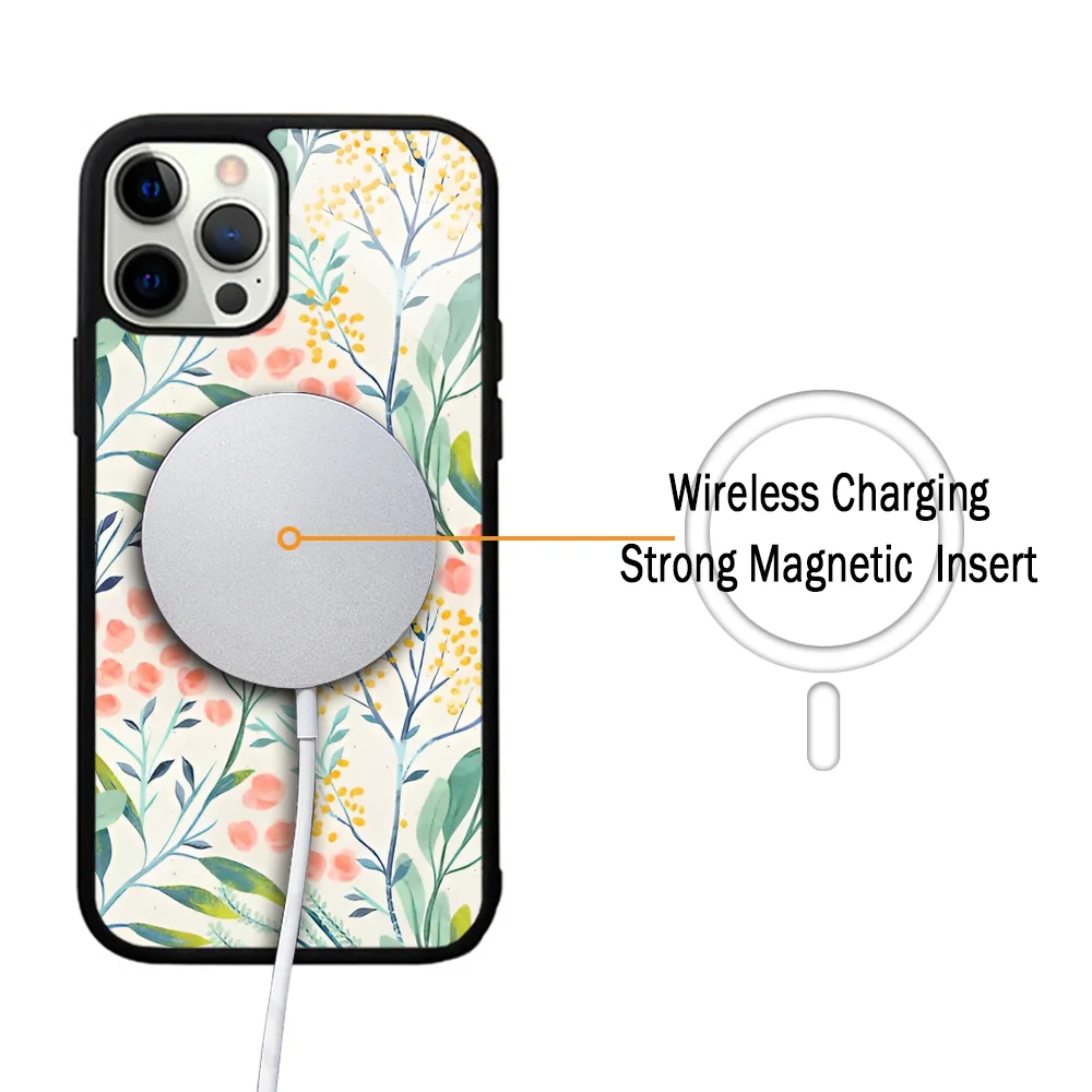 Botanical Garden Phone Case For IPhone 11 12 13 14 15 Plus Pro Max Mirror Acrylic Cover For Magsafe Wireless Charging