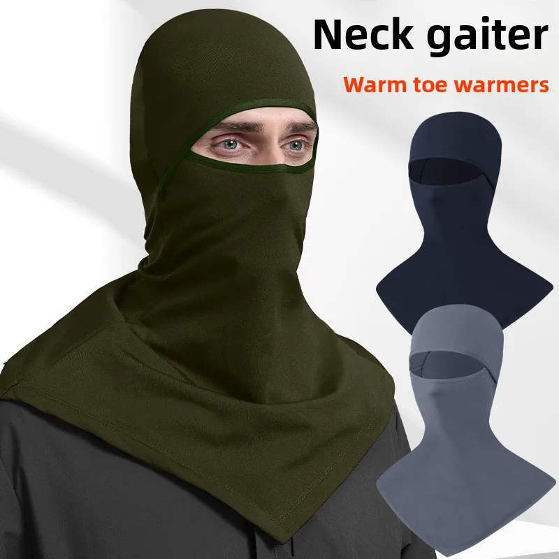 Autumn Winter Adjustable Hat Shawl Integrated Cold Mask Inner Milk Silk Brushed Warm Mask Outdoor Ski Cycling Thermal