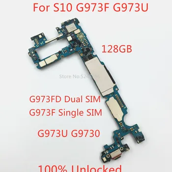 1pcs 100% Unlocked Motherboard For Samsung Galaxy S10 G973F SM-G973F SM-G973F/DS S10 G973U SM-G973U SM-G9730 Replace Part