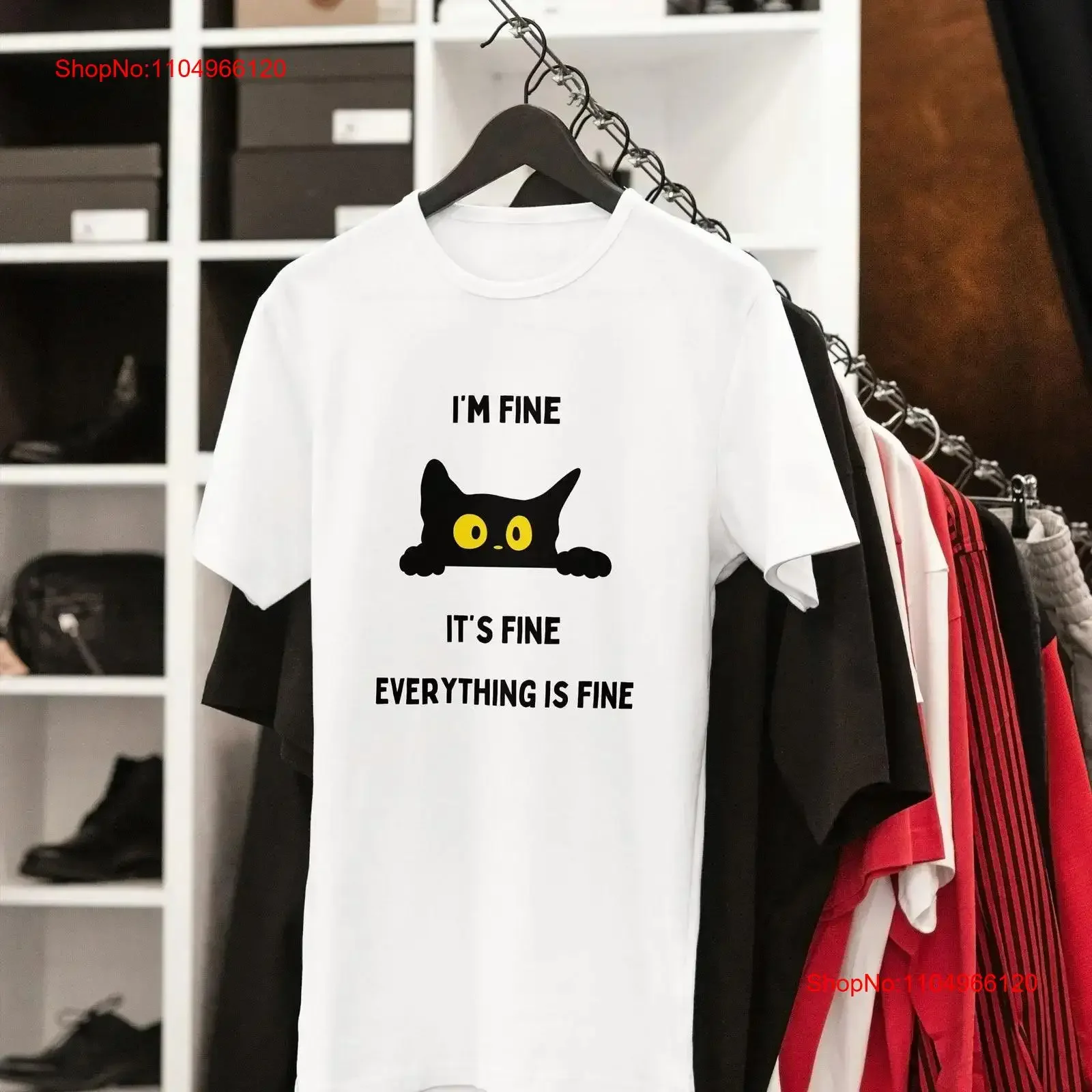 

I'm fine it's everything is T Shirt funny gift for mom sister girlfriend sarcastic vintage Washed homme Stretched graphic