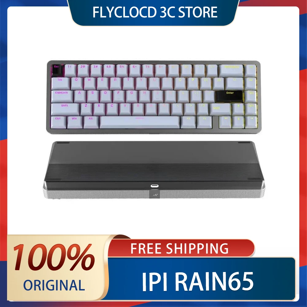 Ipi Rain65 Magnetic Switch Mechanical Keyboard Three Mode Aluminium Alloy Gaming Keyboard 8000hz Return Rate Keyboard Gamer Gift