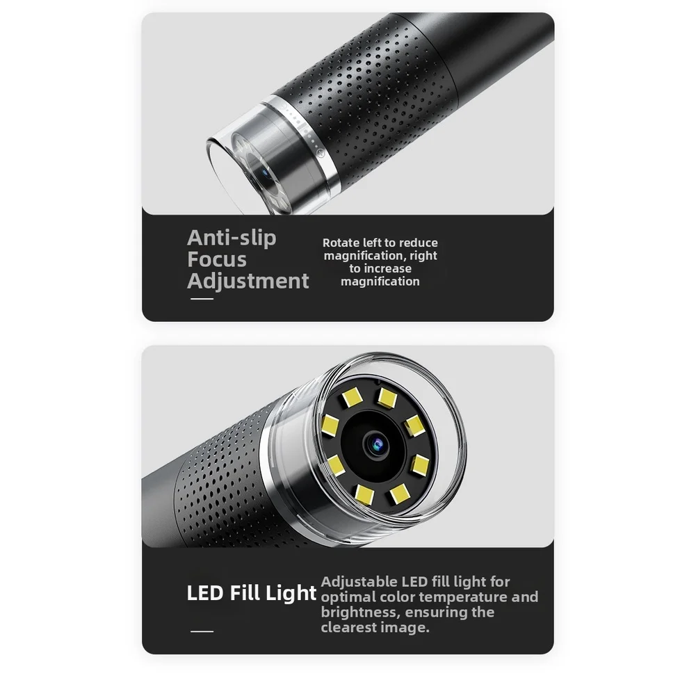 1600X Portable Digital Microscope with Manual Focus and 8 LED Lights for For ANDROID and For IOS Compatible Devices