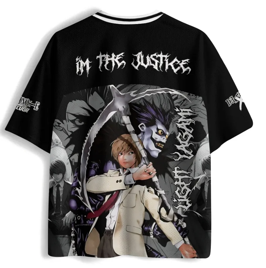 Death Note Night God Moon Four Week Manga Storyboard Dark Metal Font Decoration Breathable Mesh T-shirt