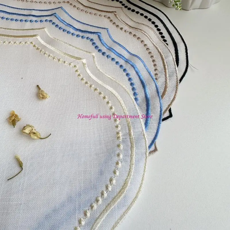 Retro Embroidered Table Mats Effiicent Kitchens Accessory Easy Cleaning Dining Room Decors