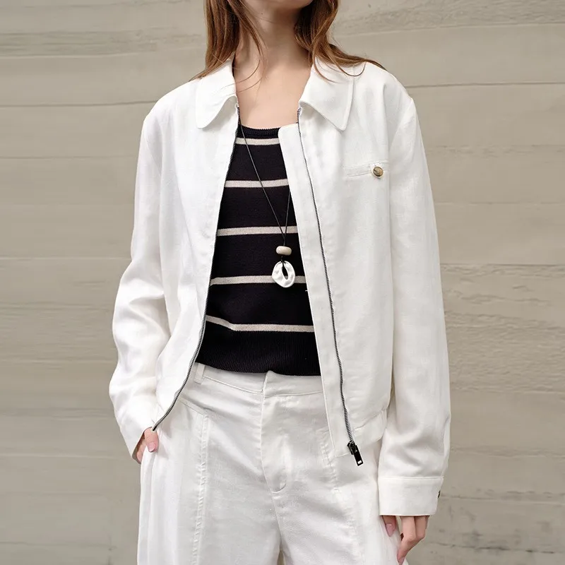 Notched Lapel Turn Down Collar Coat Regular Fit Refined Commuter with Three Dimensional Cutting Elegant and Refined Women Jacket