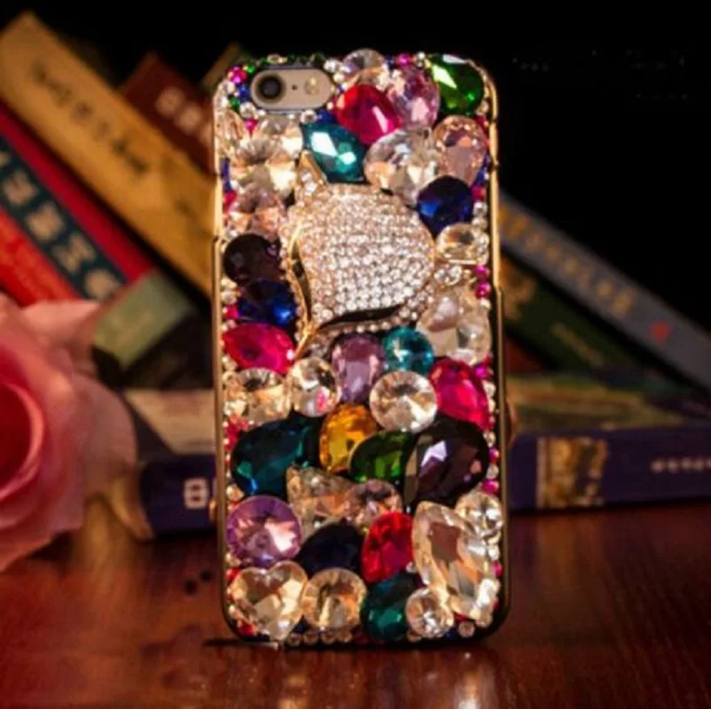 Bling Crystal Diamond Rhinestone 3D Stones Hard Back Cover For iphone 11 12 13 14 15 Pro max  For Samsung  S24 S23 S20 S21 Plus