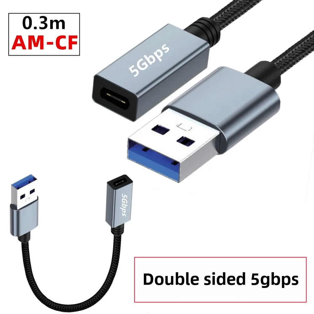 Double sided 5Gbps data strip chip USB 3.0 connection cable, USB revolving Type-C female adapter cable