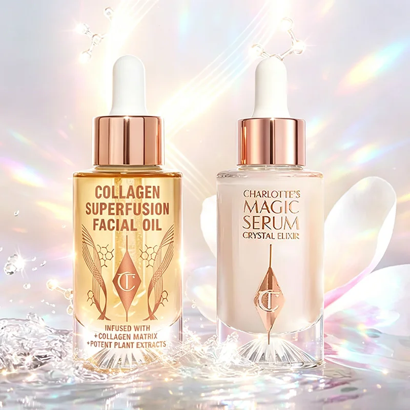 Nueva Esencia Facial Superconductora de Colágeno Charlotte Tilbury, Esencia de Cristal con Luz de Diamante Mágica, Hidratante y Reafirmante para la Piel