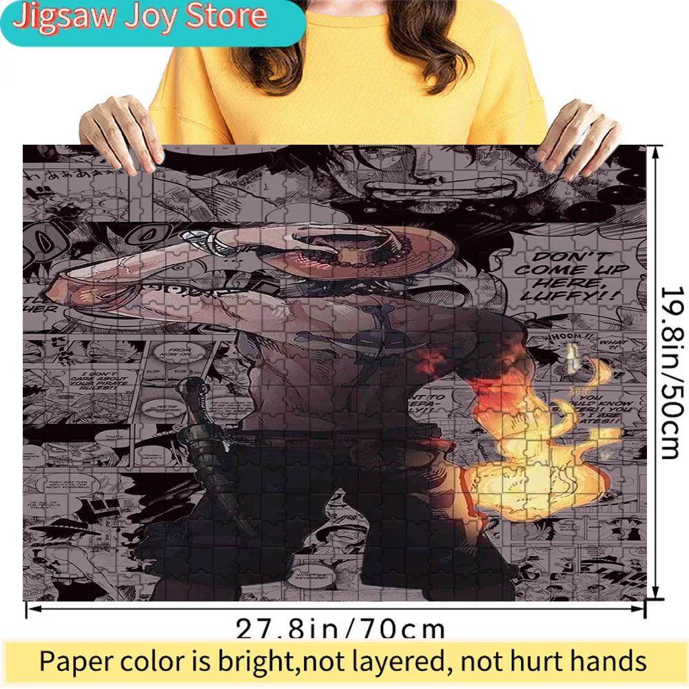 

One Piece Portgas D. Ace Flame Manga Collage Scene Art Paper Jigsaw Puzzle, Emotional Anime Character Art, Collectible Stress Re