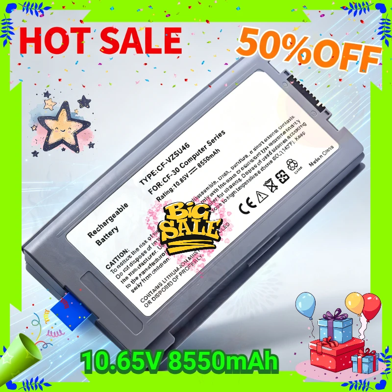 CF-VZSU46 10.65V 8550mAh Laptop Battery for Panasonic Toughbook CF-30 CF-29 CF-31 CF-53 CF-52 CF-VZSU46S CF-VZSU46U CF-VZSU46AU