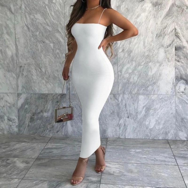 Nueva primavera verano 2026 vestido de mujer vestido largo de moda elegante Sexy sin mangas camiseta sin mangas vestidos largos delgados