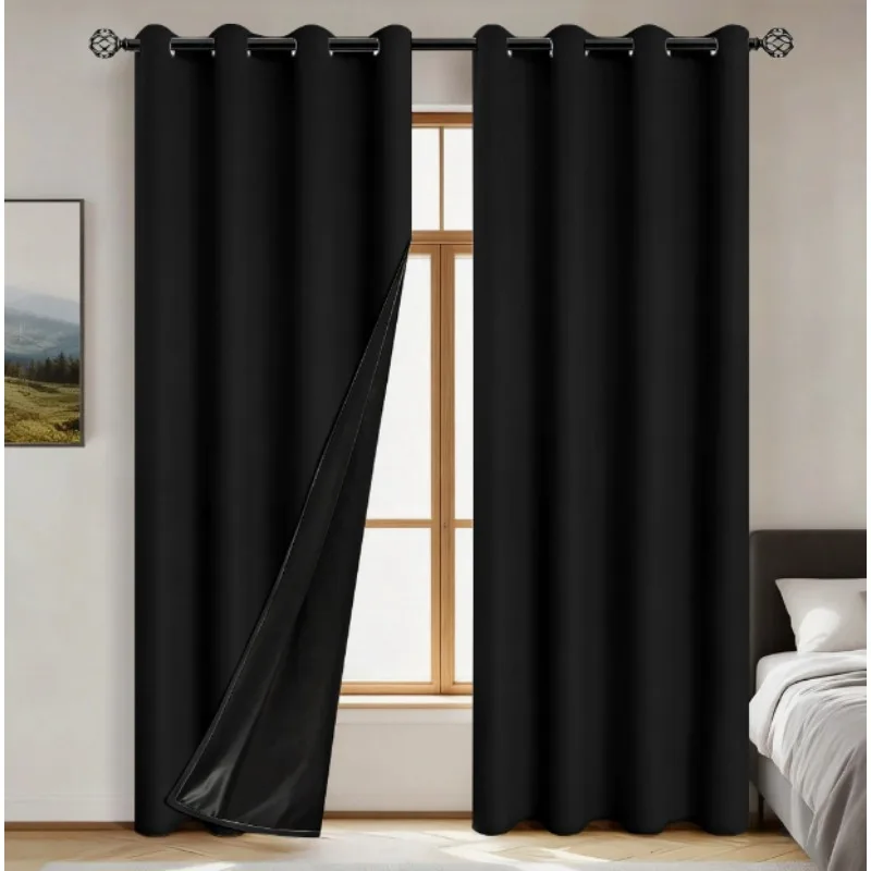1 PC Chun Yafang Plain Nordic Style Full Blackout Curtains Living Room Bedroom Balcony Blackout Curtains