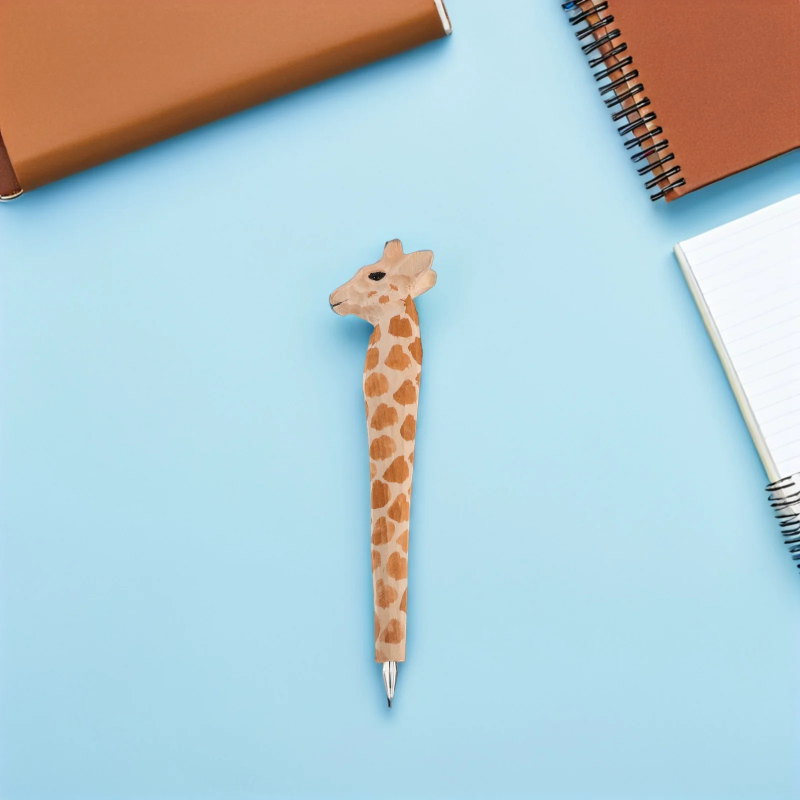 

Wooden Carved Animal Ballpoint Pen Cute Giraffe Gel Ink Tool Novelty School Office Supplies Birthday Party Prize