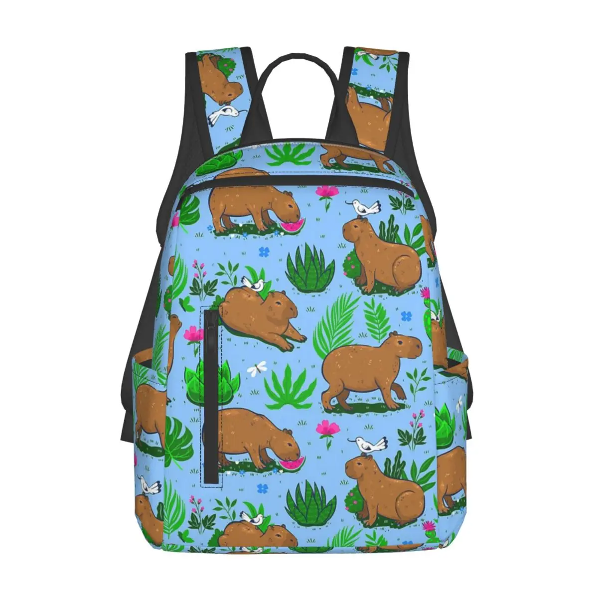カピバラは私の精神動物です-バックパック-デイパック-大容量-子供用ブックバッグ-スクールバッグ-ショルダーバッグ-メンズ-レディース
