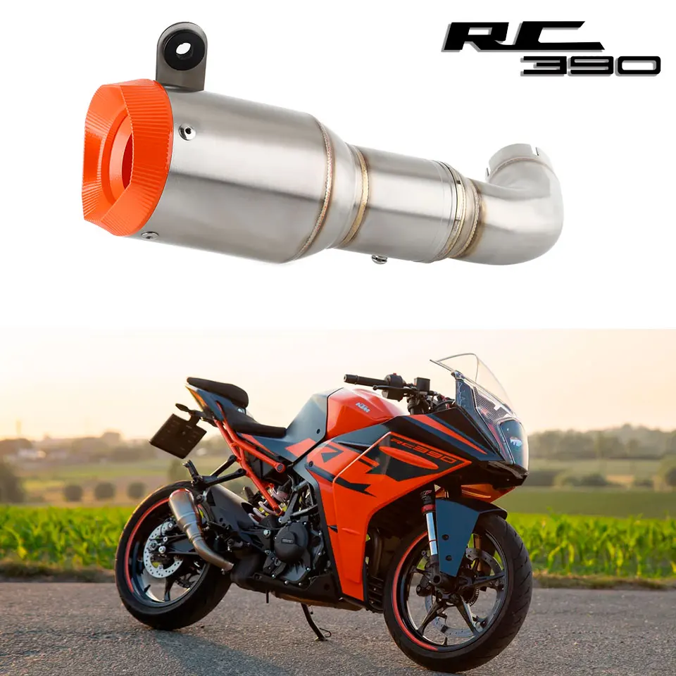 Slip-On Motorcycle Exhaust Muffler with  Link Pipe For KTM RC390 2022-2024  RC 390 exhaust RC390 Mufller