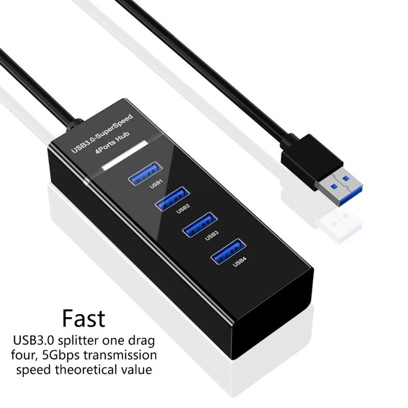 Portable USB Hub with Fast Data Transfer Charging Function Plugs and Play Design