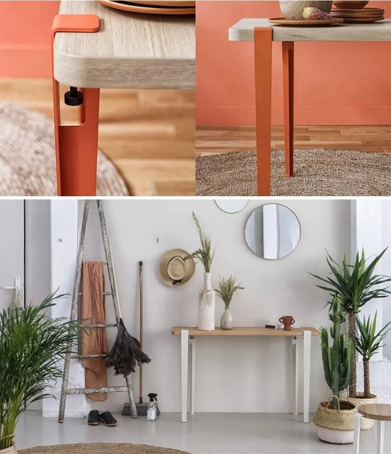 Removable DIY dopamine table legs metal table tripod simple table bracket dining table desk free punching F type