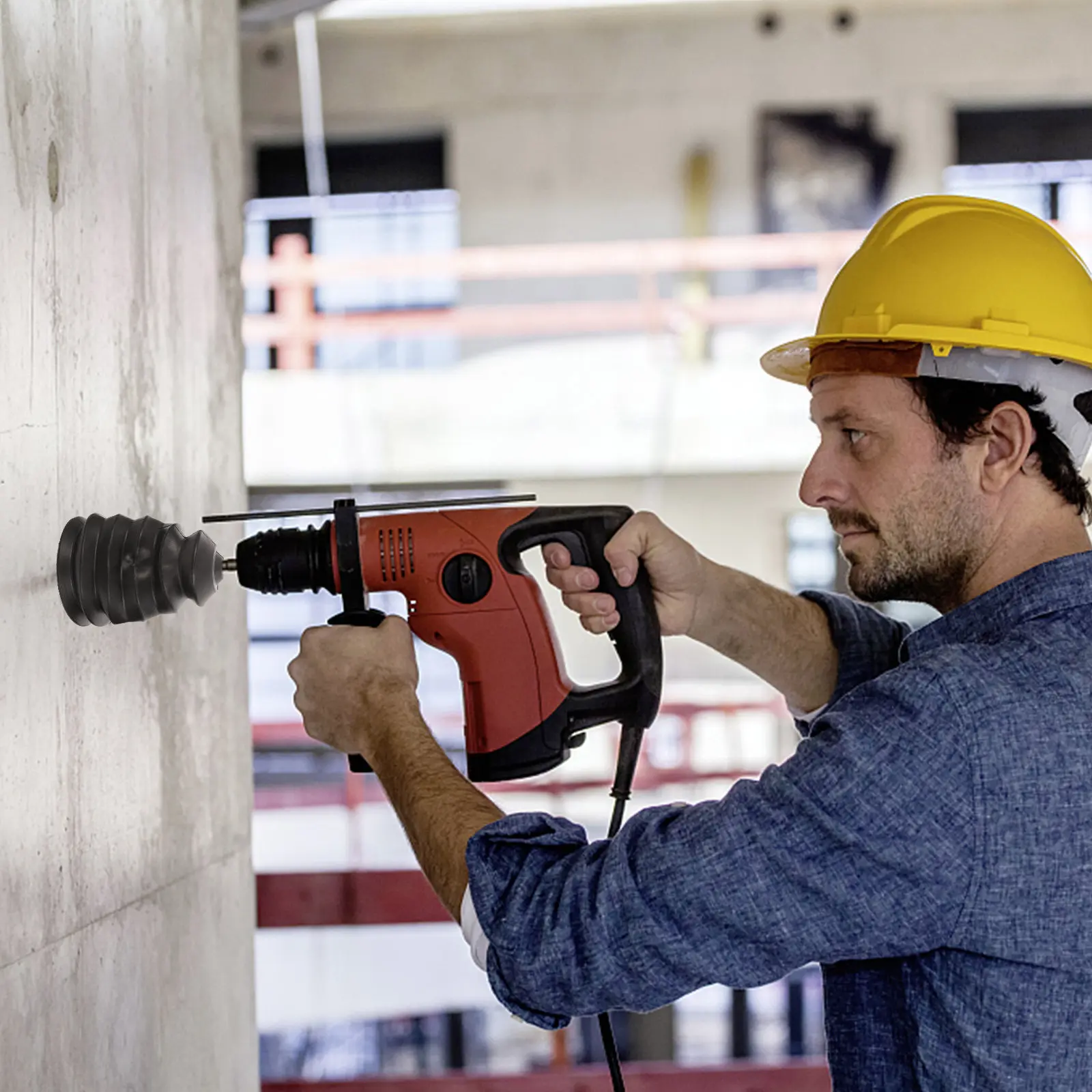 

2 шт. пылезащитных колпака для электрического молотка/дрели для домашнего использования с прокладками, легкий пластиковый материал, для электроинструментов