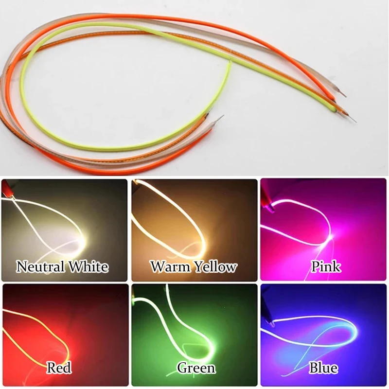 Super feine 360 Grad 3v rot/blau/grün Cob LED Streifen Filament flexible Silikon lampe Edison Glühbirne Diode Filament DIY Dekoration