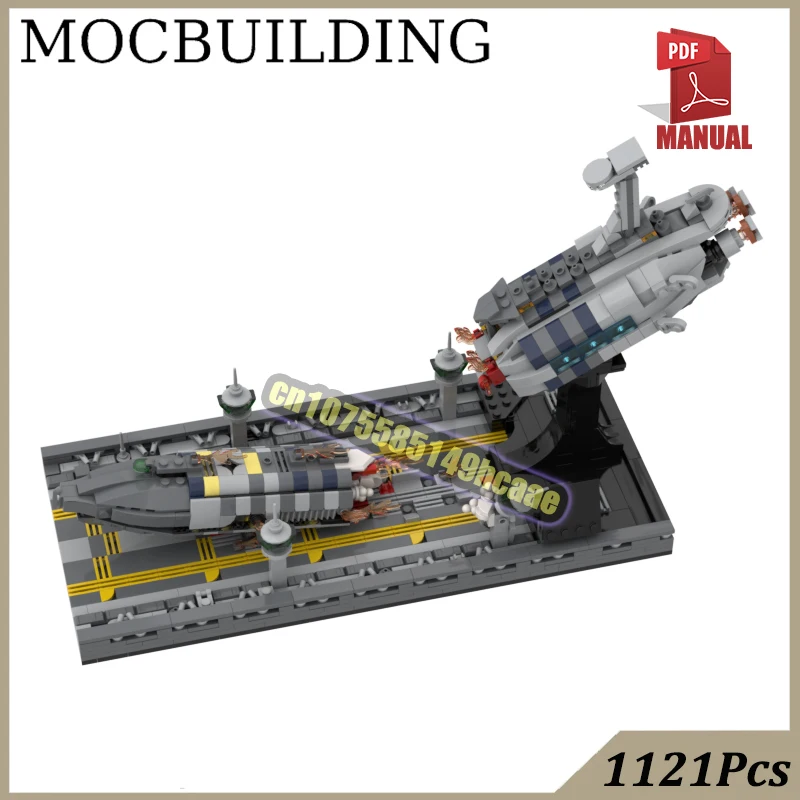 Carrier Landing Diorama Bricks Model MOC Building Blocks Space Movie Technology Scene Construction Toys Gift Christmas