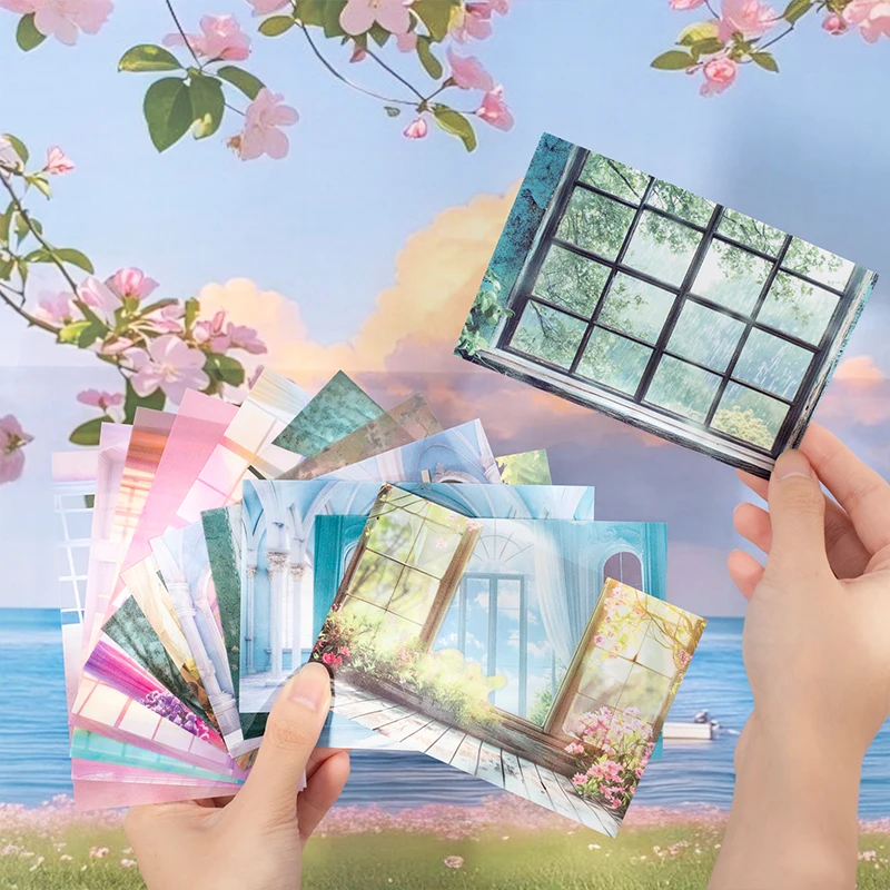 10 Pcs Large size Doors Windows Stickers Junk Journal Planner Scrapbooking Vintage Decorative DIY Craft Material supplies